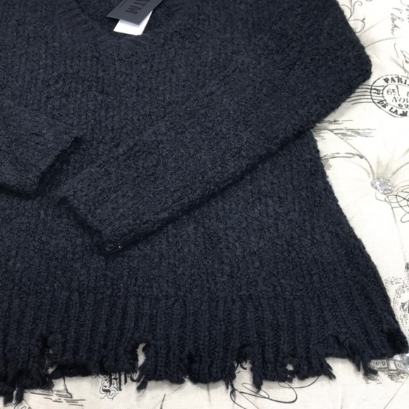 ATM Anthony Thomas Melillo Fuzzy Destroyed V-Neck - Picture 4 of 7